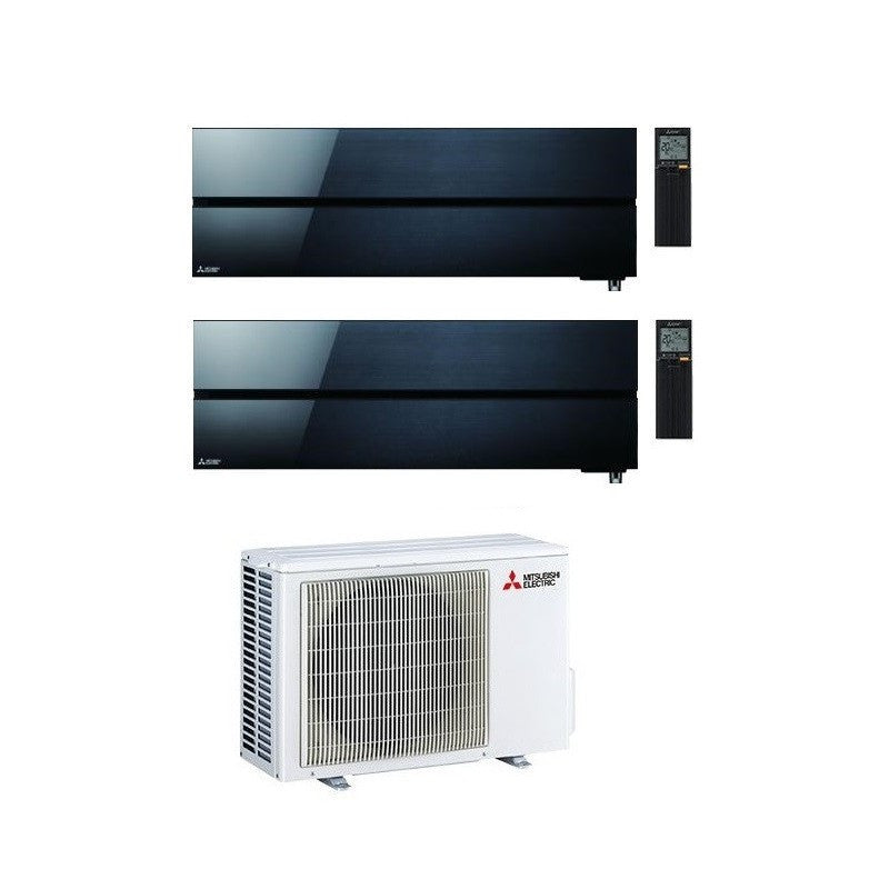 Mitsubishi Multisplit-Klimaanlage (2x1) – Kirigamine Style Black – 9000 + 12000 BTU – Ext. MXZ-2F42VF