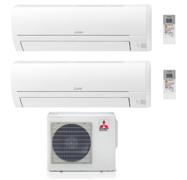 Mitsubishi Multisplit-Klimaanlage (2x1) – MSZ-HR – 9000 + 12000 BTU – Ext. MXZ-2HA40VF