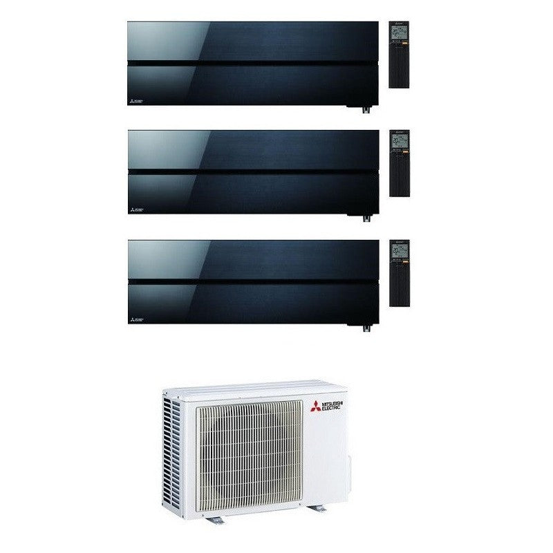 Mitsubishi Multisplit-Klimaanlage (3x1) – Kirigamine Style Black – 9000 + 12000 + 18000 BTU – Ext. MXZ-3F68VF