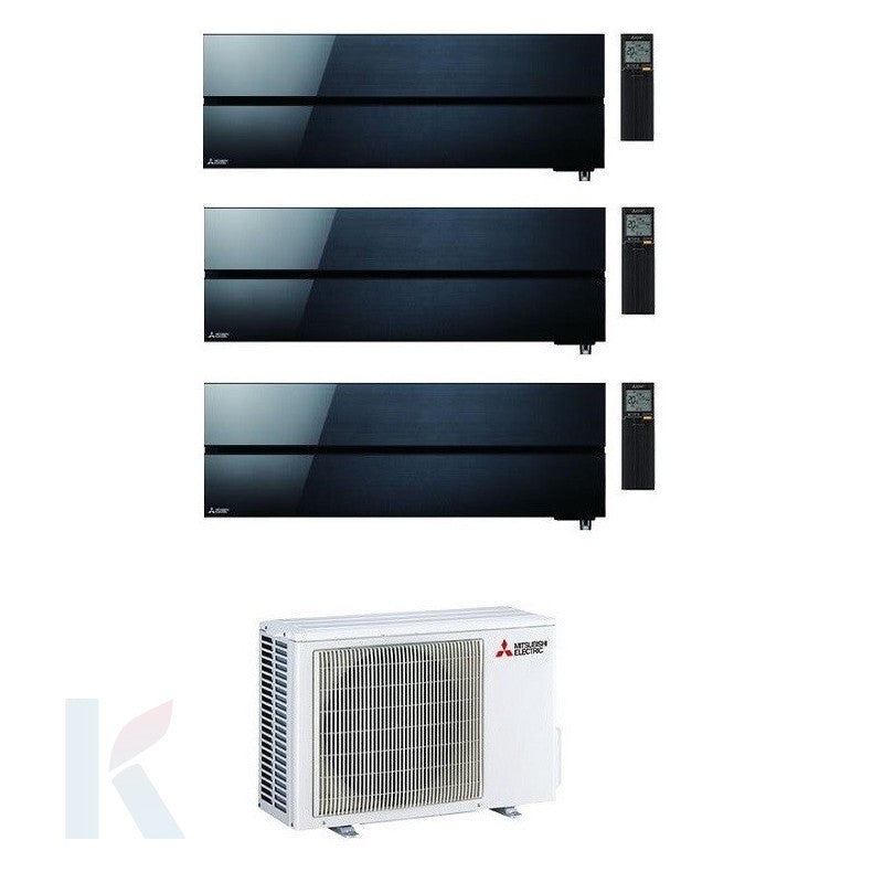 Solarics Mitsubishi Kirigamine Style Black - 12000 + 12000 + 18000 BTU - Ext. MXZ-3F68VF – Multisplit-Set