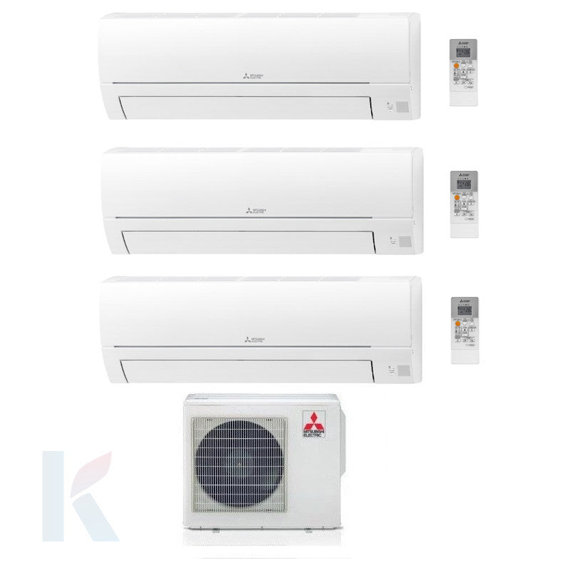 Solarics Mitsubishi MSZ-HR - 9000 + 9000 + 9000 BTU - Ext. MXZ-3HA50VF – Multisplit-Set
