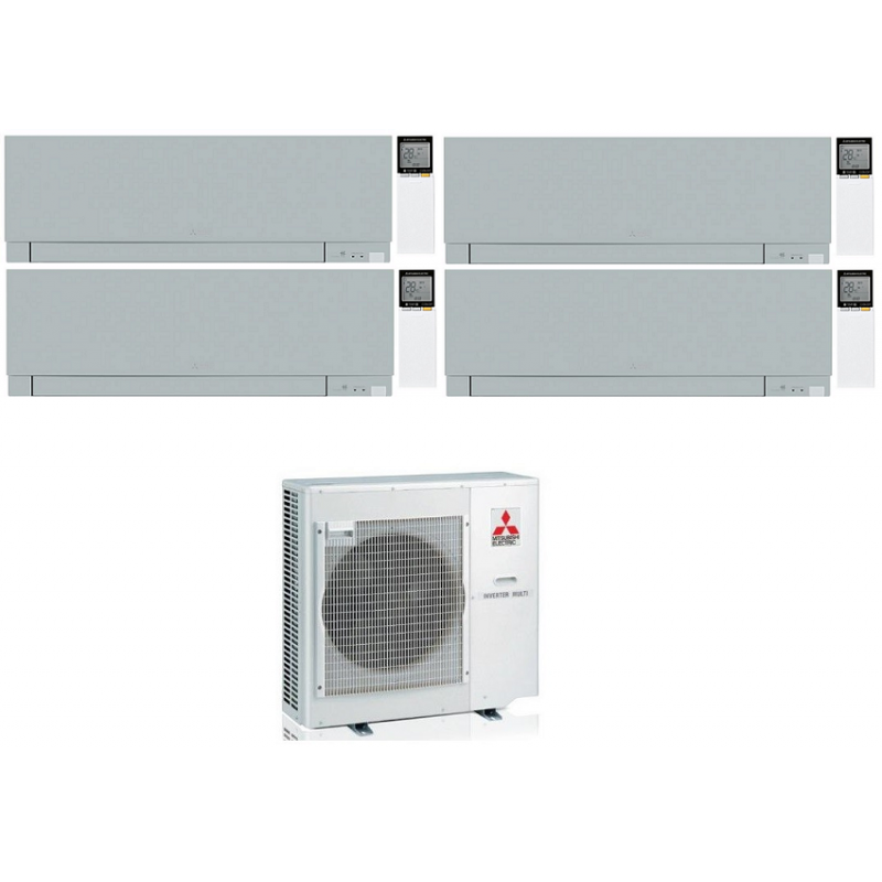 Mitsubishi Multisplit-Klimaanlage (4x1) – Kirigamine Zen Silver – 12000 + 12000 + 12000 + 12000 BTU – Ext. MXZ-4F83VF