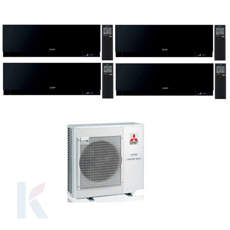 Solarics Mitsubishi Kirigamine Zen Black - 12000 + 12000 + 12000 + 12000 BTU - Ext. MXZ-4F83VF – Multisplit-Set