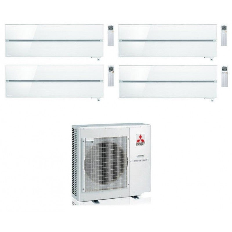 Mitsubishi Multisplit-Klimaanlage (4x1) – Kirigamine Style White – 9000 + 9000 + 9000 + 18000 BTU – Ext. MXZ-4F83VF