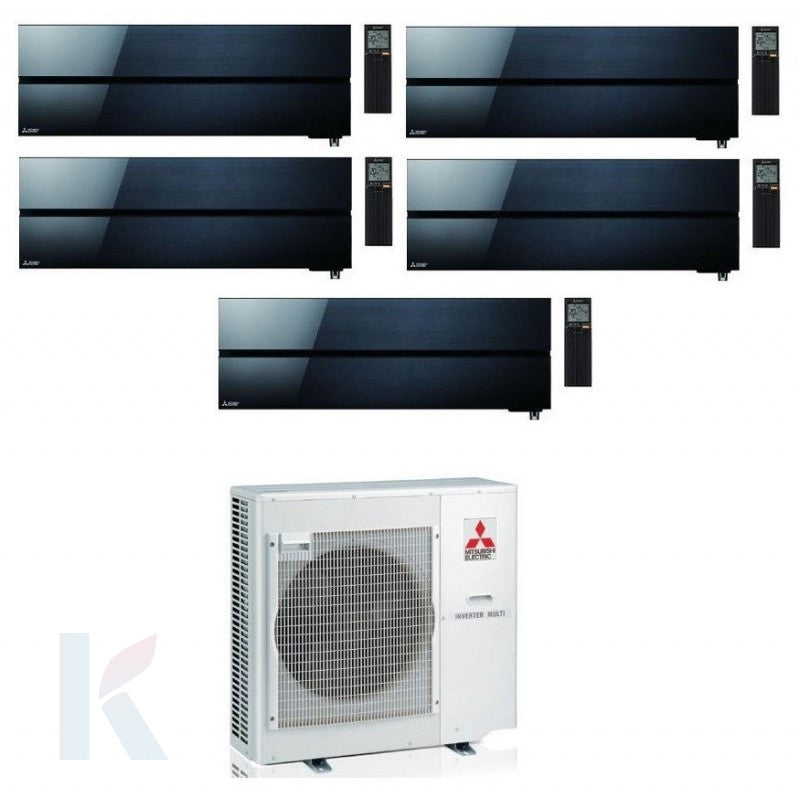Solarics Mitsubishi Kirigamine Style Black - 9000 + 9000 + 9000 + 9000 + 9000 BTU - Ext – Multisplit-Set