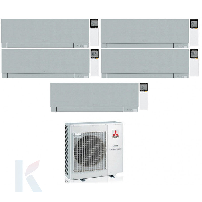 Solarics Mitsubishi Kirigamine Zen Silver - 9000 + 9000 + 9000 + 12000 + 12000 BTU - Ext – Multisplit-Set