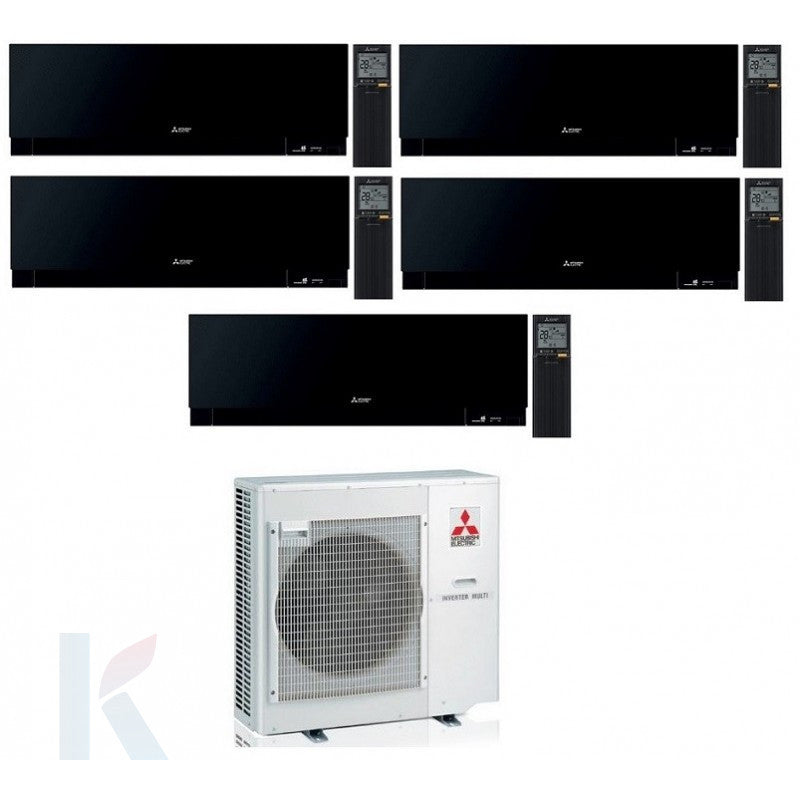Solarics Mitsubishi Kirigamine Zen Black - 9000 + 9000 + 9000 + 9000 + 18000 BTU - Ext. MXZ-5F102VF – Multisplit-Set