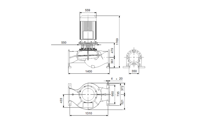 GRUNDFOS einstufige inlinepumpen TP 350-320/4 AFO-BQQE-WW3 Art. 99087581