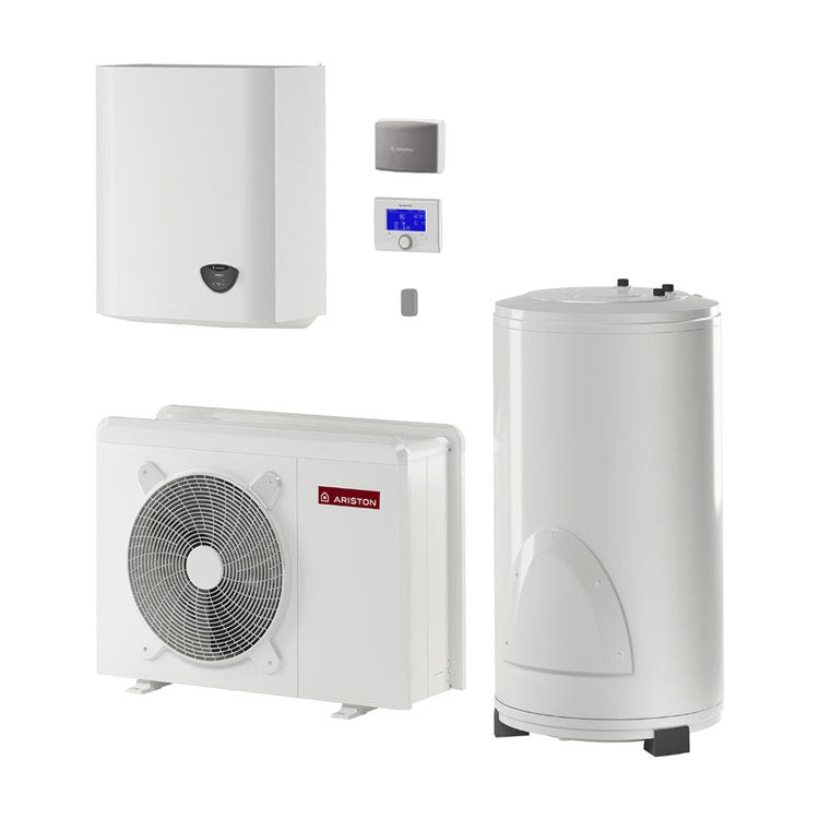 Ariston 300 Inverter-Split-Luft/Wasser-Wärmepumpe dreiphasig für Heizung, Kühlung und Warmwasserbereitung mit 300-Liter-Speicher NIMBUS FLEX S NET 90 T 3300924