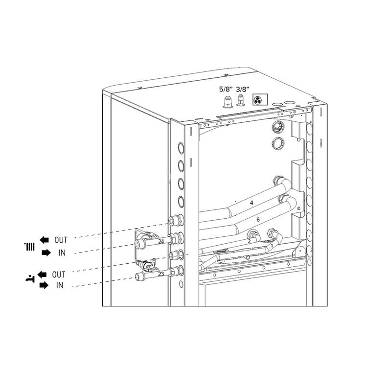 Ariston Anschluss rechts HP SPLIT FS 3318973