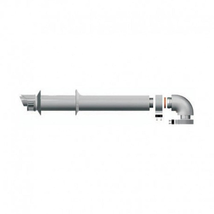 Ariston Kit koaxiales Abgasrohr Ø60/100 L 1 m horizontaler Ausgang Condens grau, komplett mit Bogen und Abgasabschluss 3319163