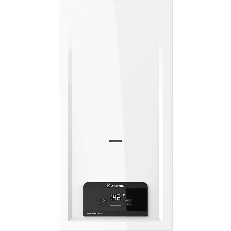 Ariston (GPL) Gas-Durchlauferhitzer mit offener Brennkammer und elektronischer Wassertemperaturregelung, mit digitalem Display AKROS PLUS X 11 4332012