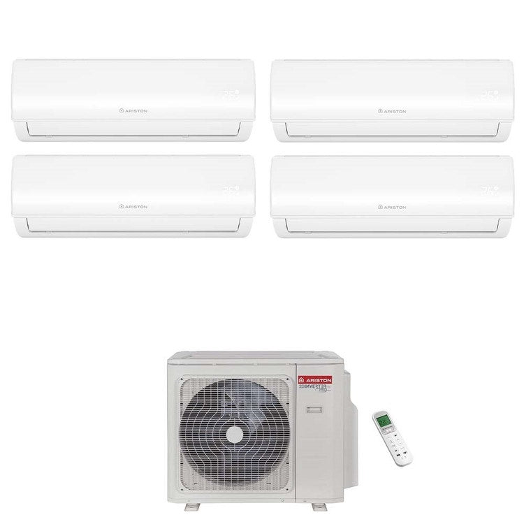 Ariston 4-fach-Split-Klimagerät ALYS NET, Wandgerät, Inverter, WLAN, Weiß – Außengerät R32 10,7 kW, Innengeräte 12000+12000+12000+12000 BTU 3381262+4213053+4213053+4213053+4213053