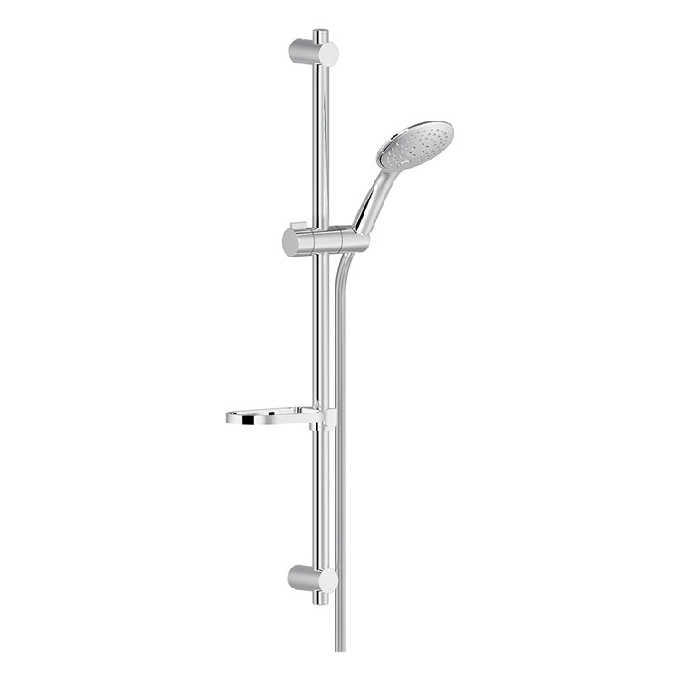 Nobili Wandhalterung mit verstellbarem Anschluss, Duschkopfhalterung, Duschkopf mit 3 Strahlen, 150 cm Schlauch und schwenkbares Regal, Duschkopf Ø 12,1 cm. Chromoberfläche SHOWER AD140/63CR