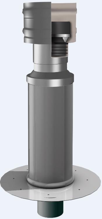 Bartholomäus gebavent Flachdachhaube FDS-AK 100/650 zur SW-Entlüftung mit Aktivkohlefilter - Art. FDS-AK100650G