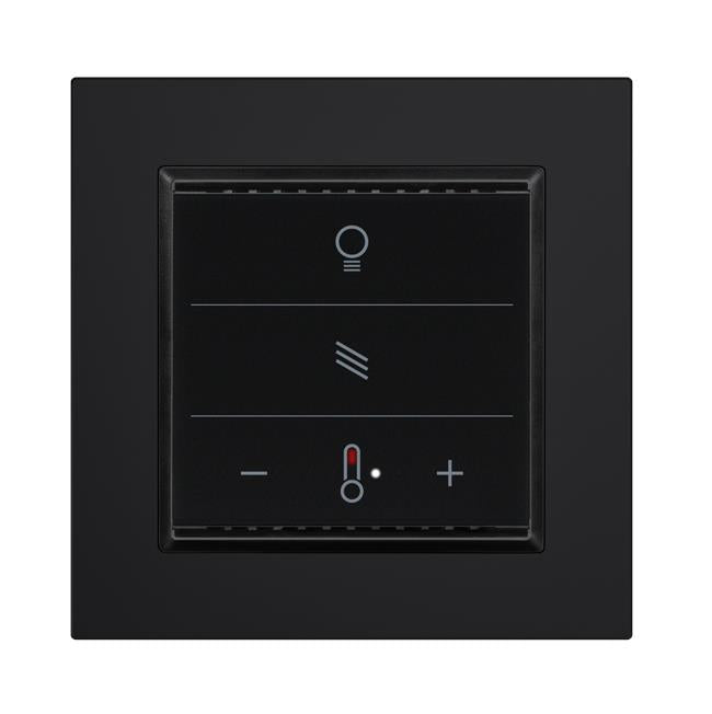 Elsner Elektronik Gebäudeautomation Taster Cala KNX MultiTouch T Light/Sunblind CH, Tiefschwarz RAL 9005 - Art. 70893