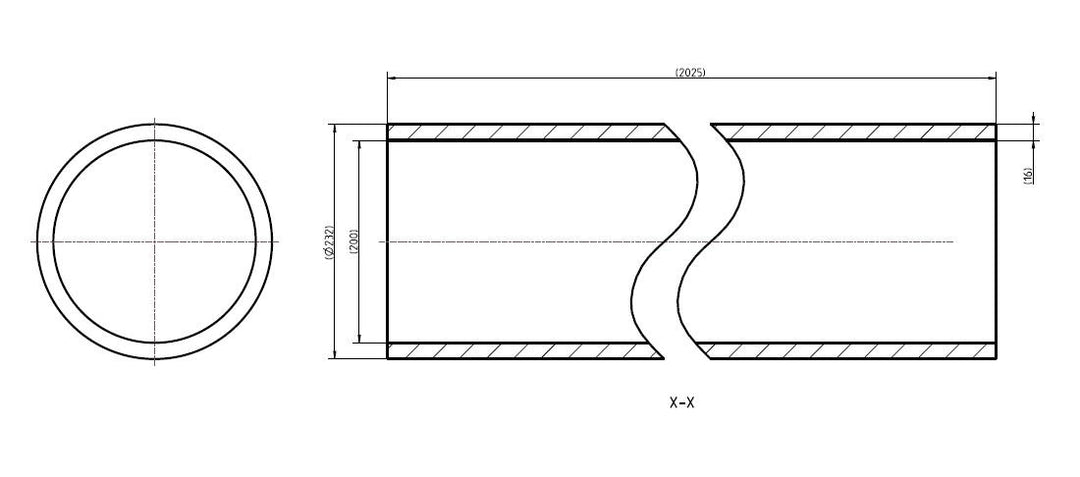 Wolf ISO Rohr, DN 200, L 2000mm -Art.2577975