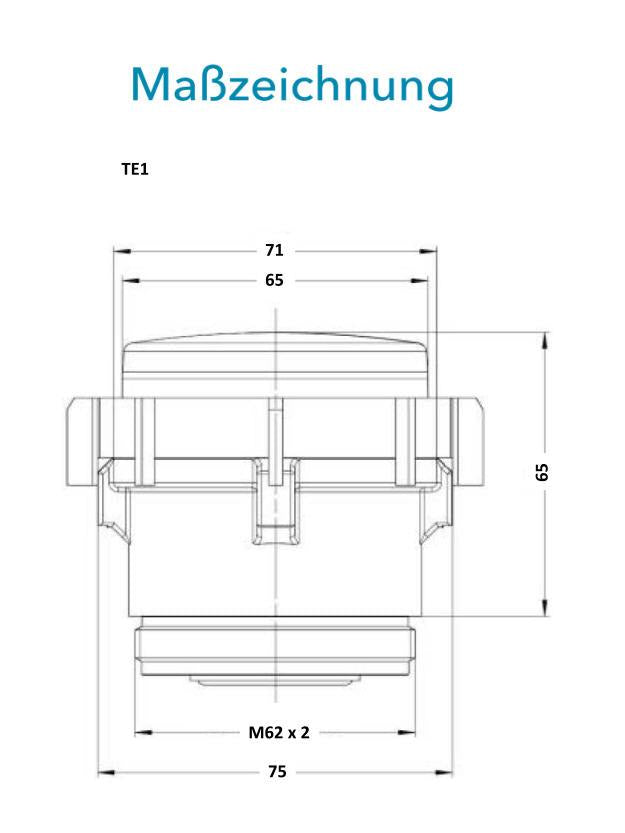 Sensus Wohnungswasserzähler WWZ MK DomoMUK RT Q3_2,5 K TE1 M62x2 PN16 T50