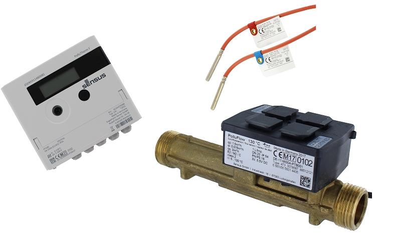 Sensus Kombinierter WMZ PoThF-Set PF130 Qp 0,6 B DN20 L:190 AG1" PN16 45/5,2 wM-Bus