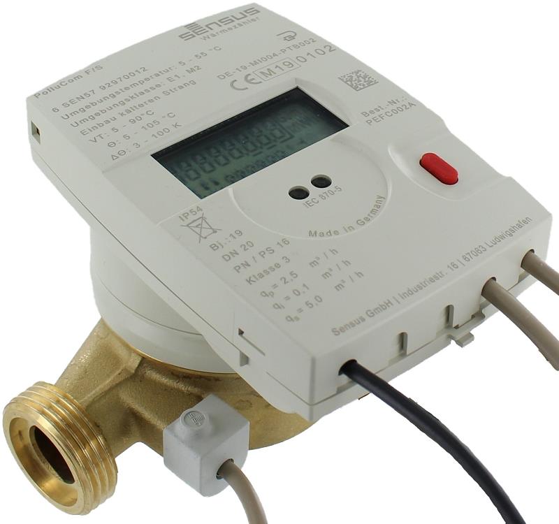 Sensus Kompaktkältezähler WMZ PolluCom F/S Qp 2,5 B DN20 L:130 AG1" PN16 45/5,2