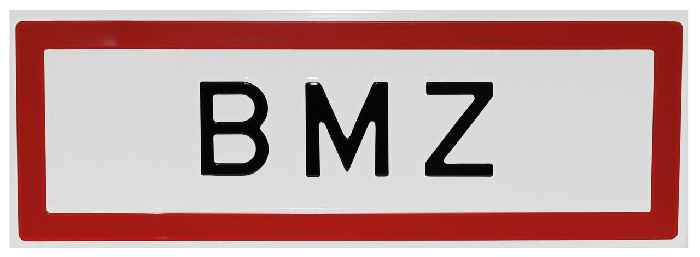 Hertek Hinweisschild BMZ (Aluminium) - Art. BWP586