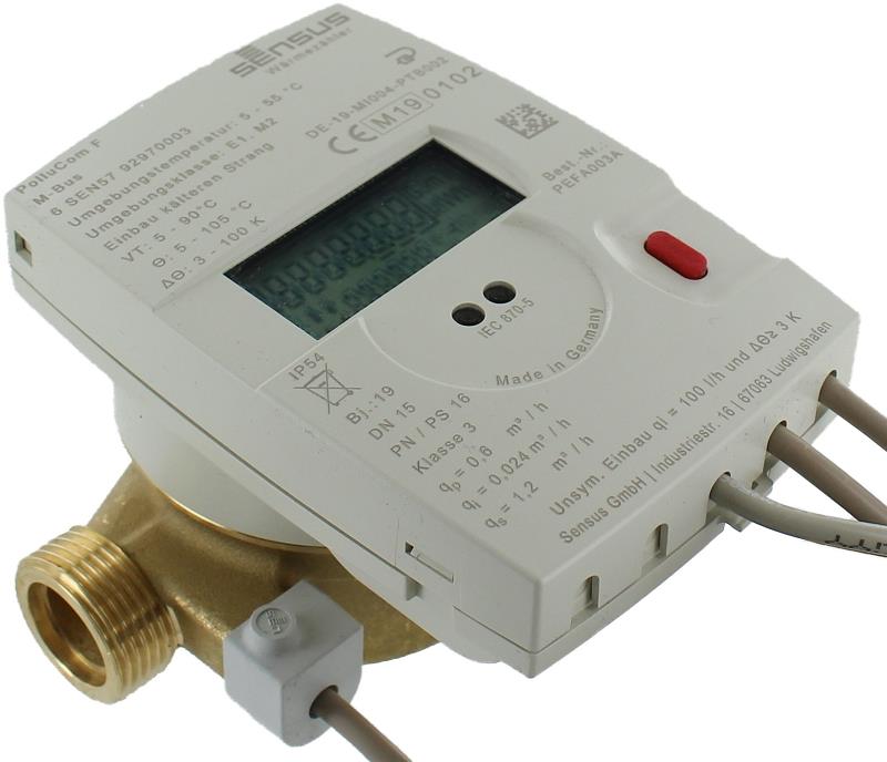 Sensus Kompaktkältezähler KMZ PolluCom F Qp 0,6 B DN15 L:110 AG3/4" PN16 45/5,2 M-Bus
