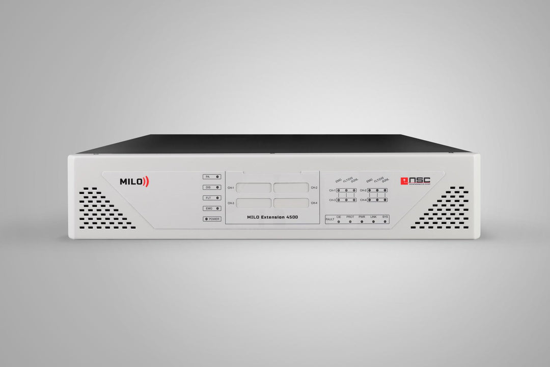 NSC Sicherheitstechnik NSC MILO-4500E Erweiterungscontroller / Mehrkanal-Endstufe, EN 54-16 - Art. S21450-00