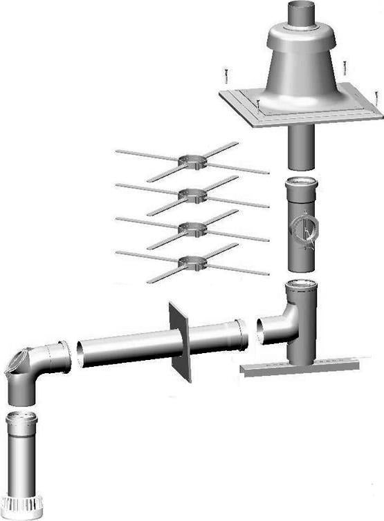 Wolf  Anschluss-Set DN60 - B23 DN60 im Schacht, Abdeckung edst. -Art. 2651901