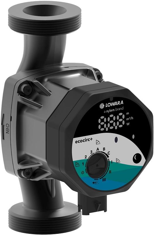 Lowara Hocheffizienzpumpe H-Pumpe ecocirc L+ 32-8/180 L:180 G2" PN10 max. H:8m 60W