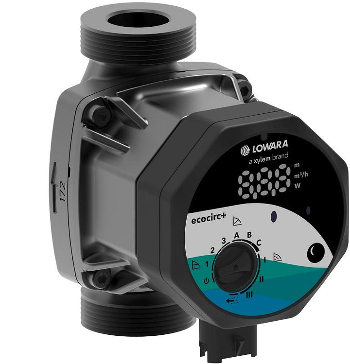 Lowara Hocheffizienzpumpe H-Pumpe ecocirc L+ 25-8/130 L:130 G1 1/2" PN10 max. H:8m 60W