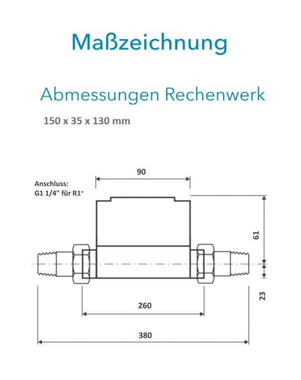 Sensus Kombinierter WMZ PoThF-Set PF130 Qp 6 B DN25 L:260 AG1 1/4" PN16 100/6,0 wM-Bus