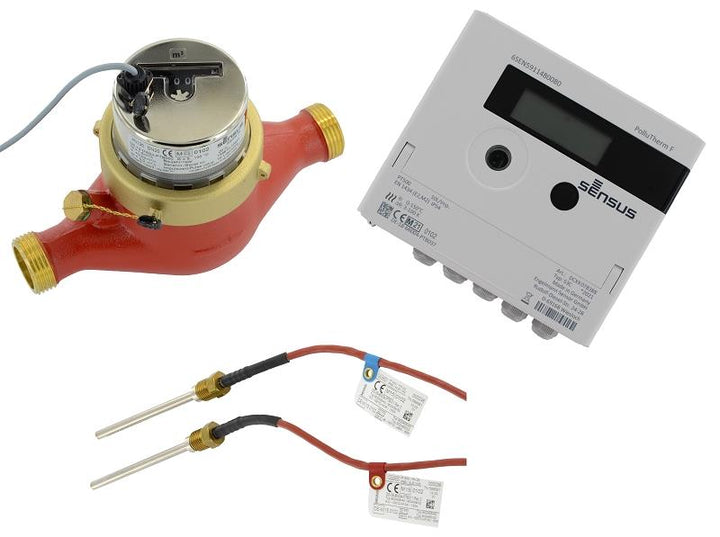 Sensus Kombinierter WMZ PoThF-Set AN130 qp 1,5 B DN20 L:190 H/AG1" PN16 100/6,0 wM-Bus