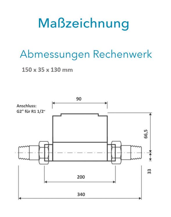 Sensus Kombinierter WMZ PoThF-Set PF130 Qp 10 B DN40 L:200 AG2" PN16 100/6,0 wM-Bus