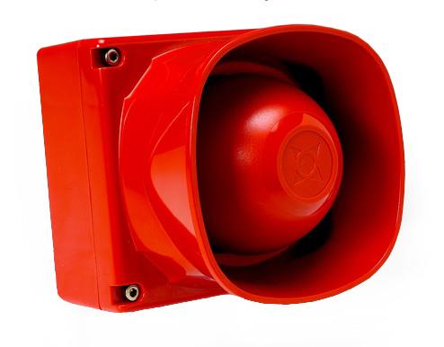 NSC Sicherheitstechnik Hochleistungs-Mehrtonsirene Symphoni - rot, Schutzart IP 66 - Art. B07020-01