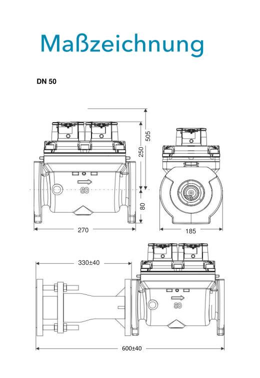 Sensus Großwasserzähler GWZ Verbundzähler MeiTwin Q3_100 DN100 L:360 FL PN16 Mbus NZ=612MT Q3_4