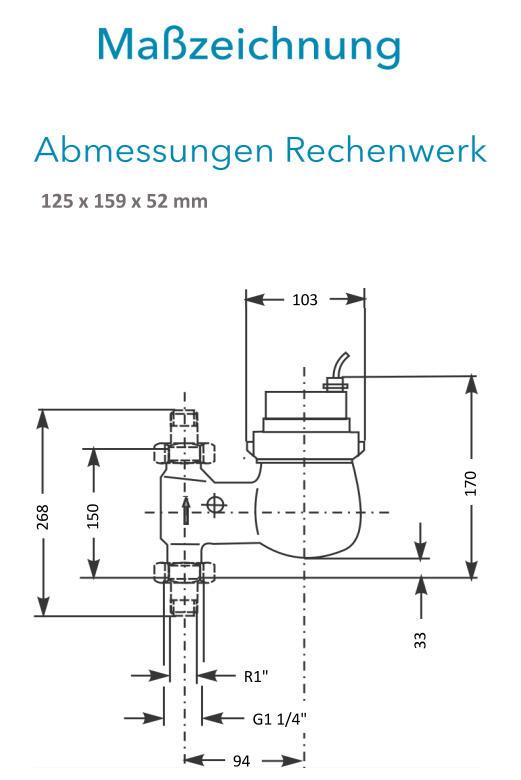 Sensus Kombinierter WMZ PoTh-Set AN130 qp 3,5 B DN25 L:150 S/AG1 1/4" PN16 45/5,2