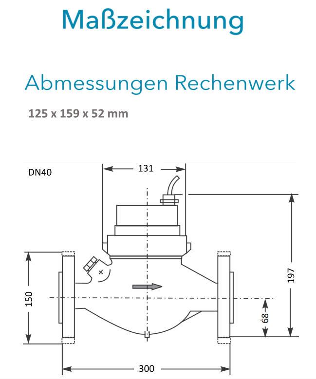 Sensus Kombinierter  WMZ PoTh-Set AN130 qp 10 B DN40 L:300 H/FL PN16 100/6,0