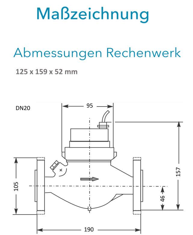Sensus Kombinierter  WMZ PoTh-Set AN130 qp 2,5 B DN20 L:190 H/FL PN16 100/6,0