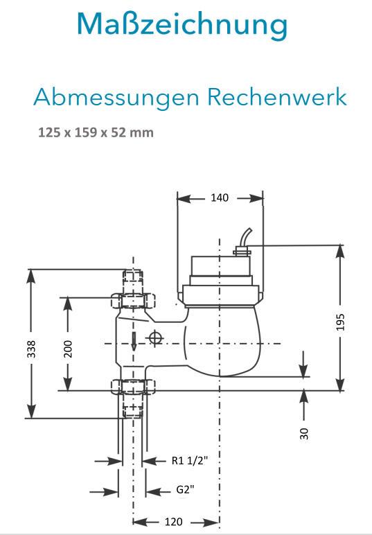 Sensus Kombinierter  WMZ PoTh-Set AN130 qp 10 B DN40 L:200 F/AG2" PN16 100/6,0