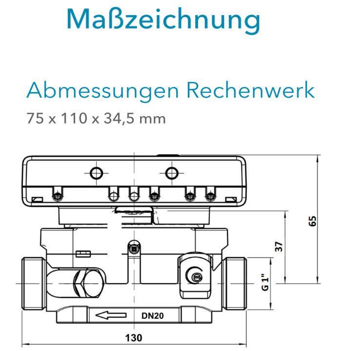 Sensus Kompaktkältezähler US-Zähler KMZ PolluStat qp 2,5 B DN20 L:130 AG1" PN16 45/5,2 wMBus
