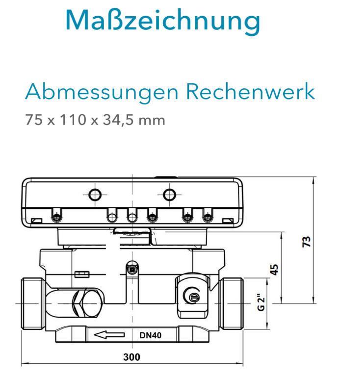 Sensus Kompaktkältezähler US-Zähler WMZ PolluStat qp 10 B DN40 L:300 AG2" PN16 65-100/6,0 wMBus