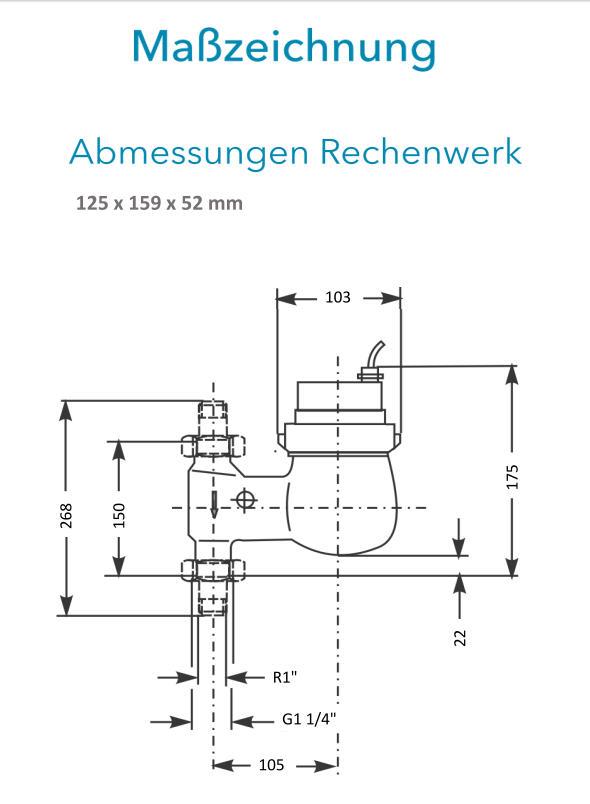 Sensus Kombinierter  WMZ PoTh-Set AN130 qp 3,5 B DN25 L:150 F/AG1 1/4" PN16 100/6,0
