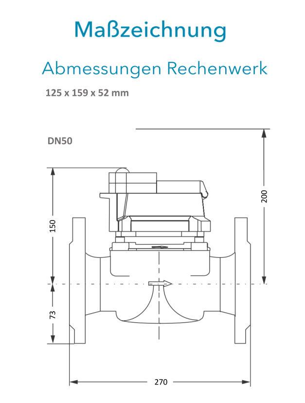 Sensus Kombinierter  WMZ PoTh-Set FS 90 qp 25 B DN50 L:270 FL PN16 150/6,0