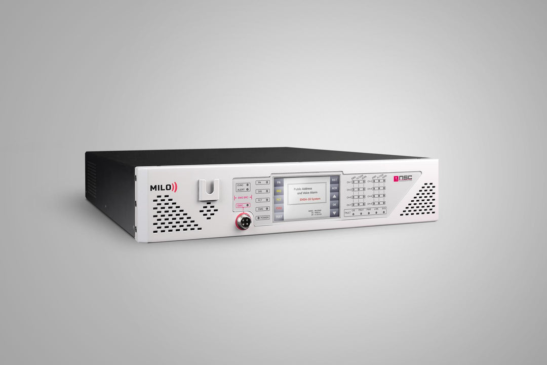 NSC Sicherheitstechnik NSC MILO-8120 Sprachalarmcontroller / Mehrkanal-Endstufe, EN 54-16 - Art. S21000-00