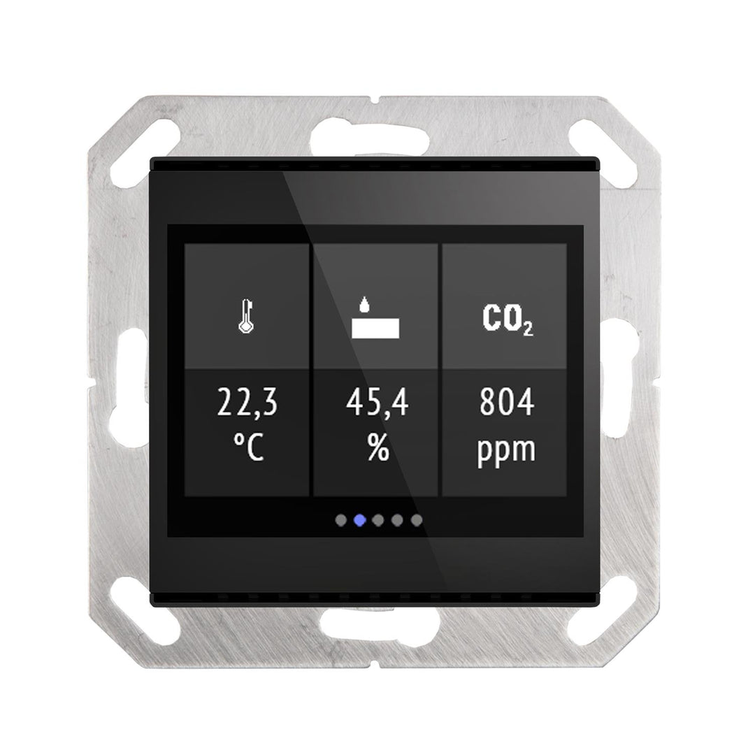 Elsner Elektronik Gebäudeautomation Raum-Controller Cala Touch KNX AQS/TH, Tiefschwarz RAL 9005 - Art. 70822