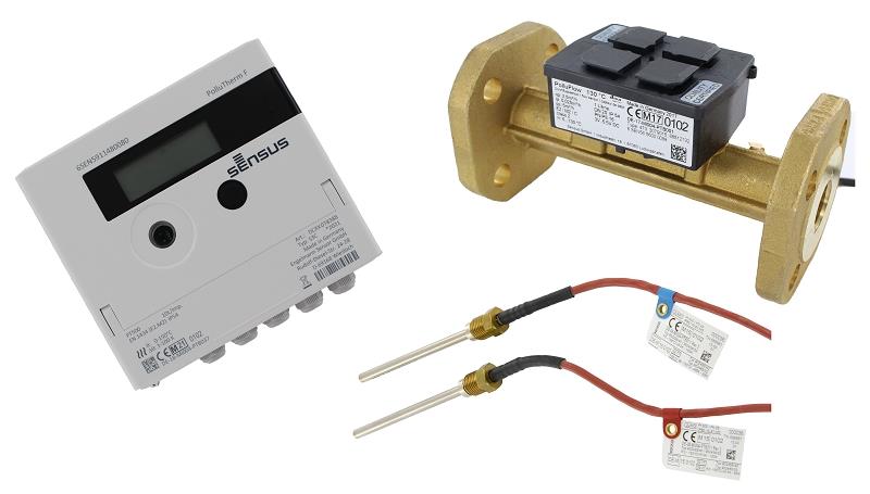 Sensus Kombinierter WMZ PoThF-Set PF130 Qp 0,6 B DN20 L:190 FL PN16 100/6,0 wM-Bus