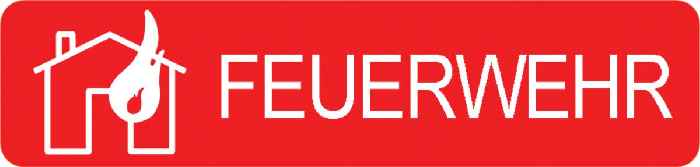 Hertek Beschriftungsaufkleber "FEUERWEHR", rot, 10er Set - Art. BIM229.1