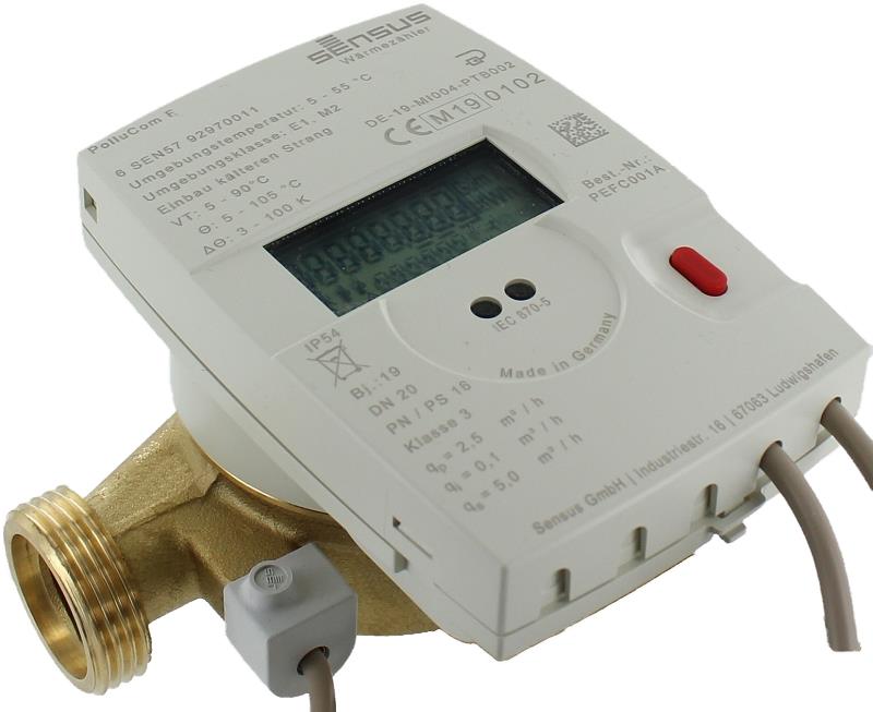 Sensus Kompaktkältezähler WMZ PolluCom F Qp 2,5 B DN20 L:130 AG1" PN16 45/5,2