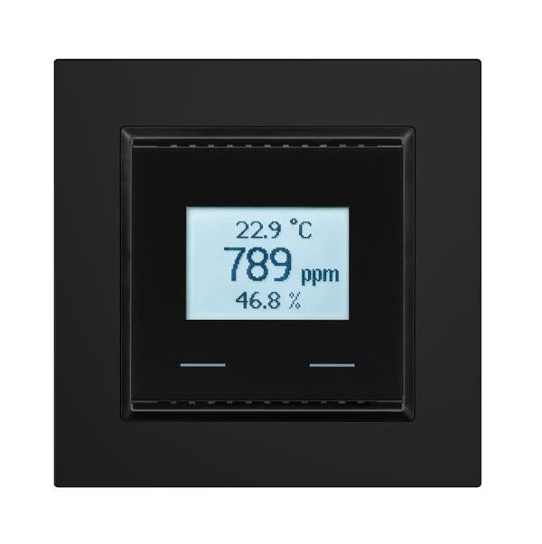 Elsner Elektronik Gebäudeautomation Innenraumsensor KNX AQS/TH-UP Touch CH, Tiefschwarz RAL 9005 - Art. 70643
