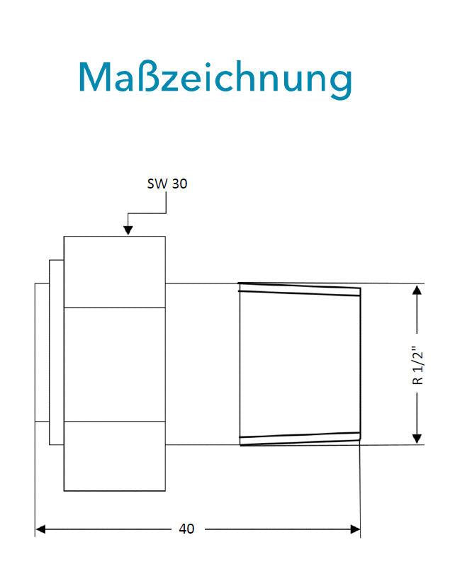 Sensus Kombinierter WMZ Anschlußverschraubung IG3/4" x AG1/2" PN16